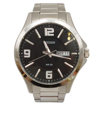 RELOJ DE PULSERA CITIZEN 1502 S097762 CUARZO NEGRO WR50 DÍA/FECHA