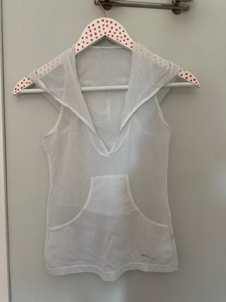Camiseta Sweat Mujer Blanca sin Mangas