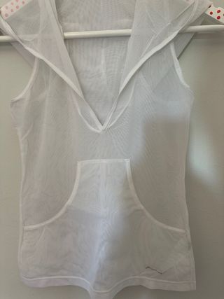 Camiseta Sweat Mujer Blanca sin Mangas