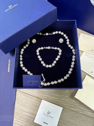 Conjunto Joyería Swarovski Plata