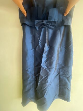 Vestido de fiesta azul con lazo CHAL A juego