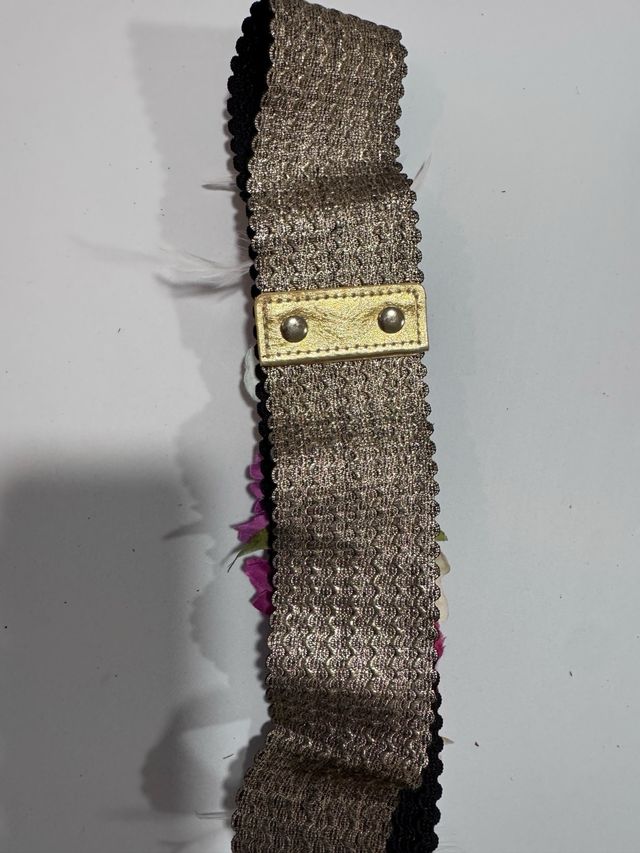 Cinturón fiesta flores morado y rojo