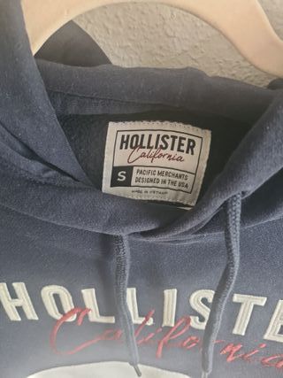 Sudadera Hollister Azul y Blanca TallaS