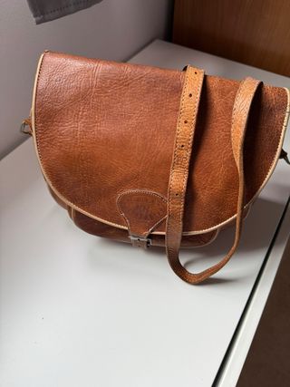 Bolso Piel Vintage Satchel Marrón