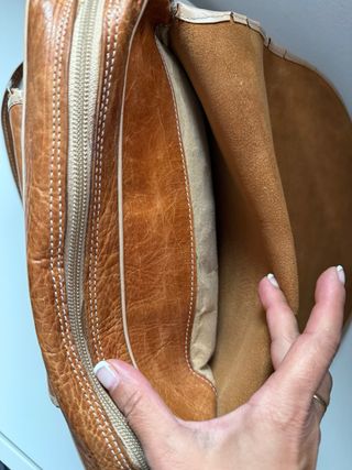 Bolso Piel Vintage Satchel Marrón