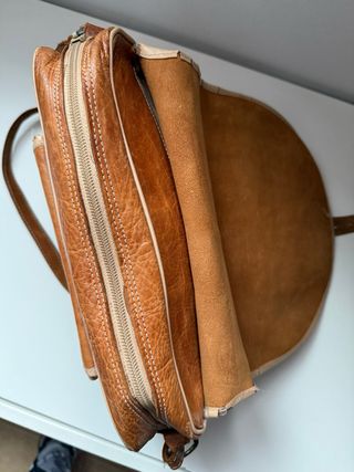 Bolso Piel Vintage Satchel Marrón