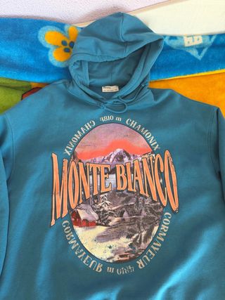 Sudadera Bershka Monte Bianco Mujer Azul Talla M