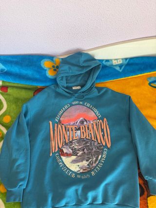 Sudadera Bershka Monte Bianco Mujer Azul Talla M
