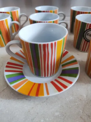 Juego 9 Tazas café espresso y 9 platos