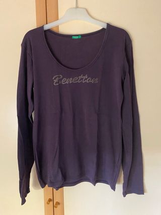 Camiseta Benetton manga larga morada