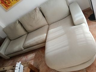 Sofá 3 plazas con Chaiselongue beige