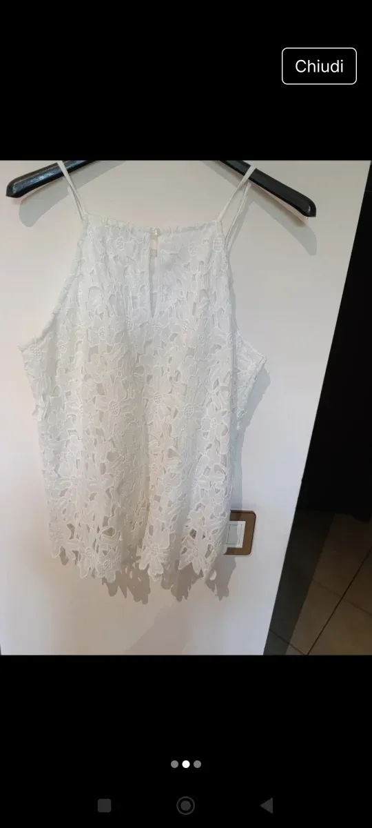 Top in pizzo bianco