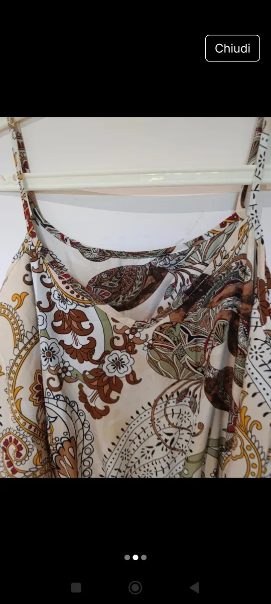 Tuta fantasia beige e multicolor