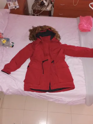 Cazadora parka roja hombre