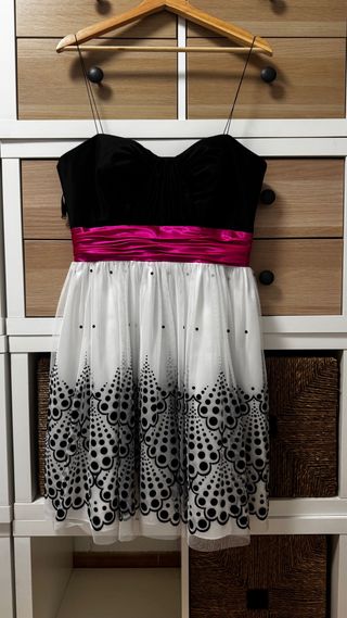 Vestido Negro y Rosa Corte Inglés