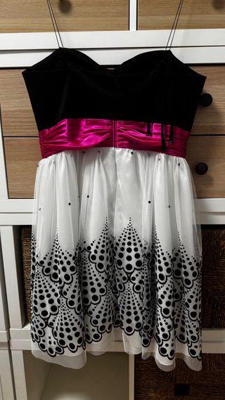 Vestido Negro y Rosa Corte Inglés