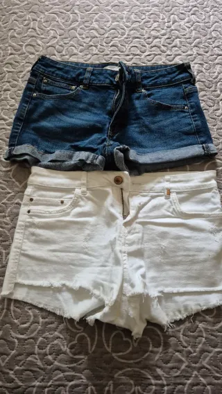 Shorts vaqueros y blancos