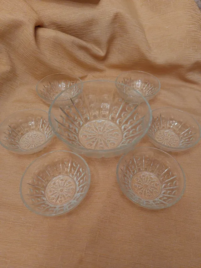 Juego Macedonia y Postres Vidrio Transparente