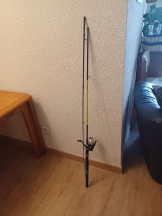 Caña de pescar con carrete