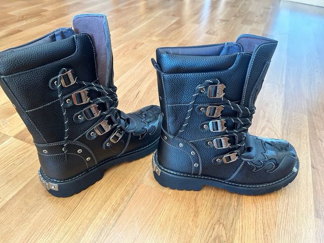 Botas de cuero negras con diseño con REGALO