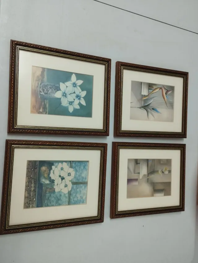 4 Cuadros Decorativos Madera y Cristal. Tiene colg