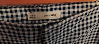 Pantalón tobillero cuadros blanco y azules 