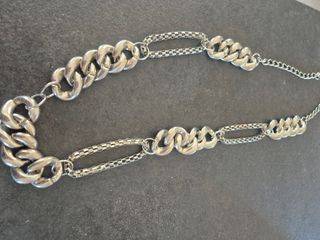 Collar plateado eslabones grandes