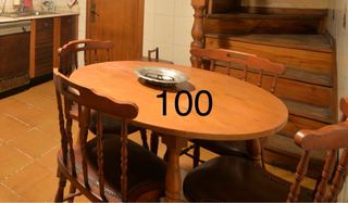 Mesa redonda extensible de madera