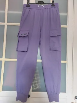 Pantalón cargo lila mujer