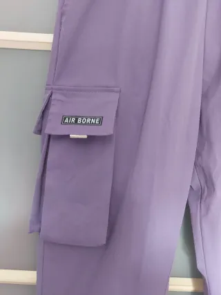 Pantalón cargo lila mujer