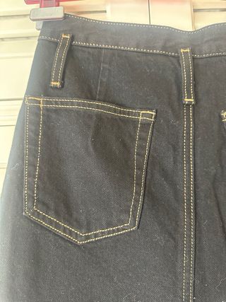 Falda larga vaquera Zara negra