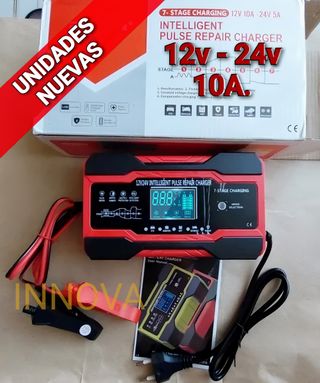 Cargador Batería Coche Camión Moto 12V. 24V. 10A