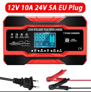 Cargador Batería Coche Camión Moto 12V. 24V. 10A