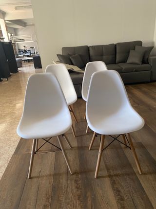 Confezione da 4 sedie bianche moderne