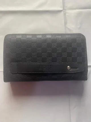 Monedero BOSS Negro Cuadros