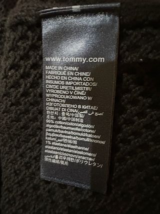 Jersey Knit Waffle Tommy Hilfiger Negro Bordado