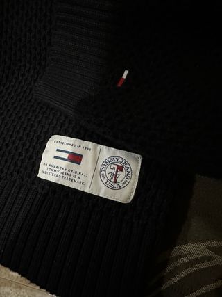 Jersey Knit Waffle Tommy Hilfiger Negro Bordado