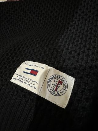 Jersey Knit Waffle Tommy Hilfiger Negro Bordado
