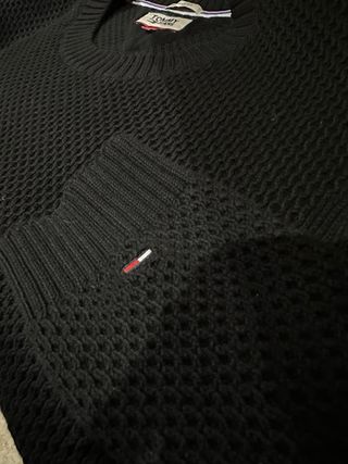 Jersey Knit Waffle Tommy Hilfiger Negro Bordado
