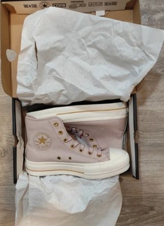 Converse plataforma rosa y blanco