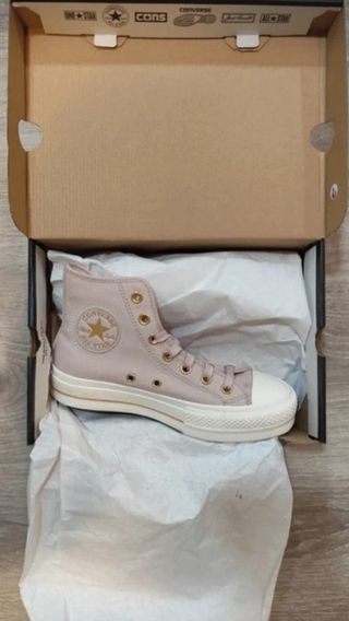 Converse plataforma rosa y blanco