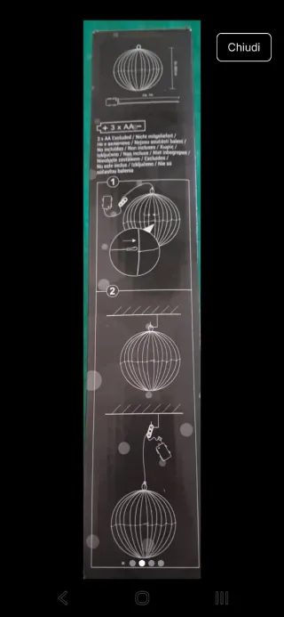 Palla Luminosa LED Sfera 30cm Bianco Caldo