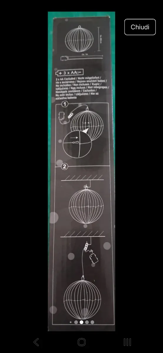 Palla Luminosa LED Sfera 30cm Bianco Caldo