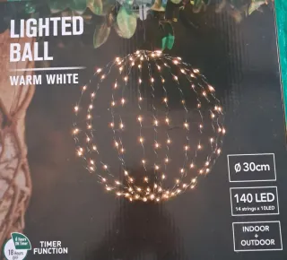 Palla Luminosa LED Sfera 30cm Bianco Caldo