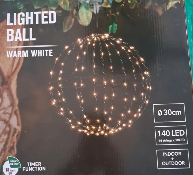 Palla Luminosa LED Sfera 30cm Bianco Caldo