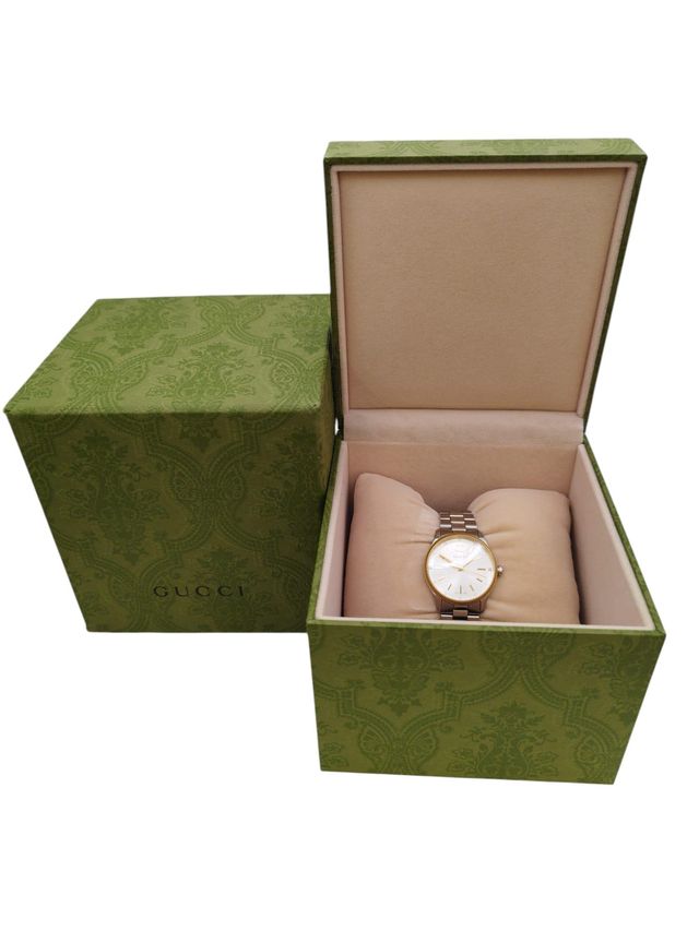 RELOJ DE MUJER GUCCI GP10 G-TIMELESS DIAL PLATA ACERO 29MM CUARZO YA1265070 + CAJA