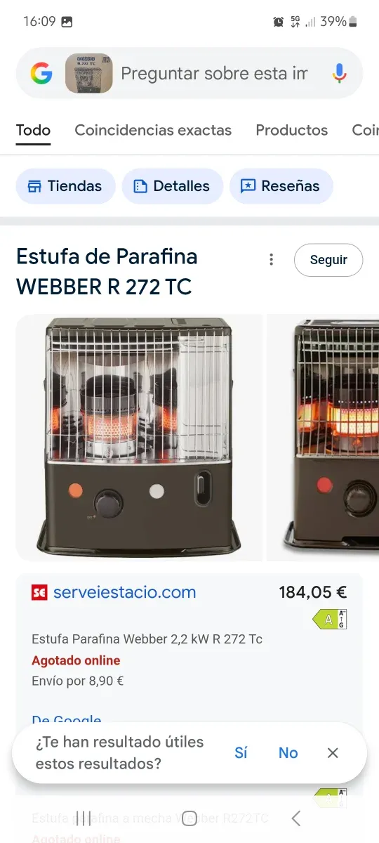 Estufa de parafina Webber R 272 TC