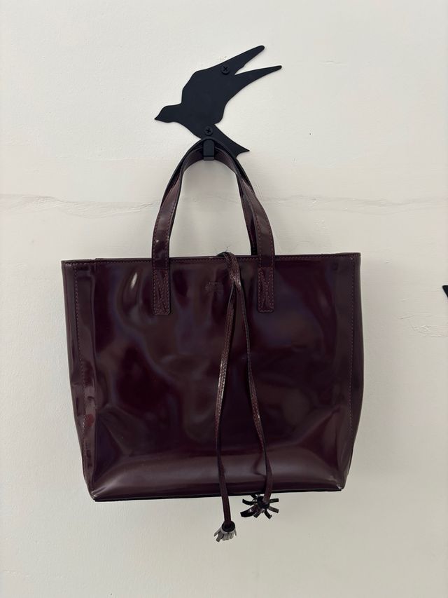 Bolso Anya Hindmarch Piel Burdeos
