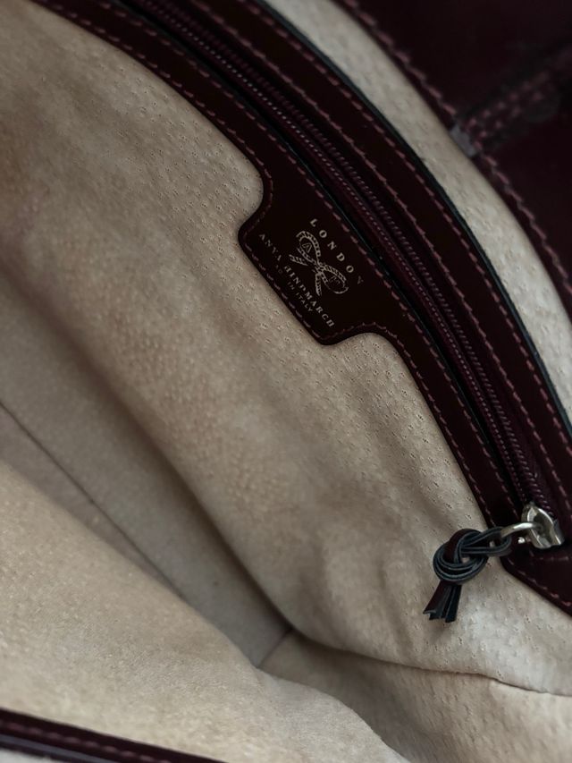 Bolso Anya Hindmarch Piel Burdeos