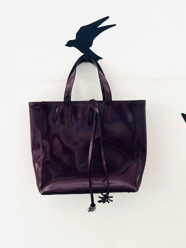 Bolso Anya Hindmarch Piel Burdeos